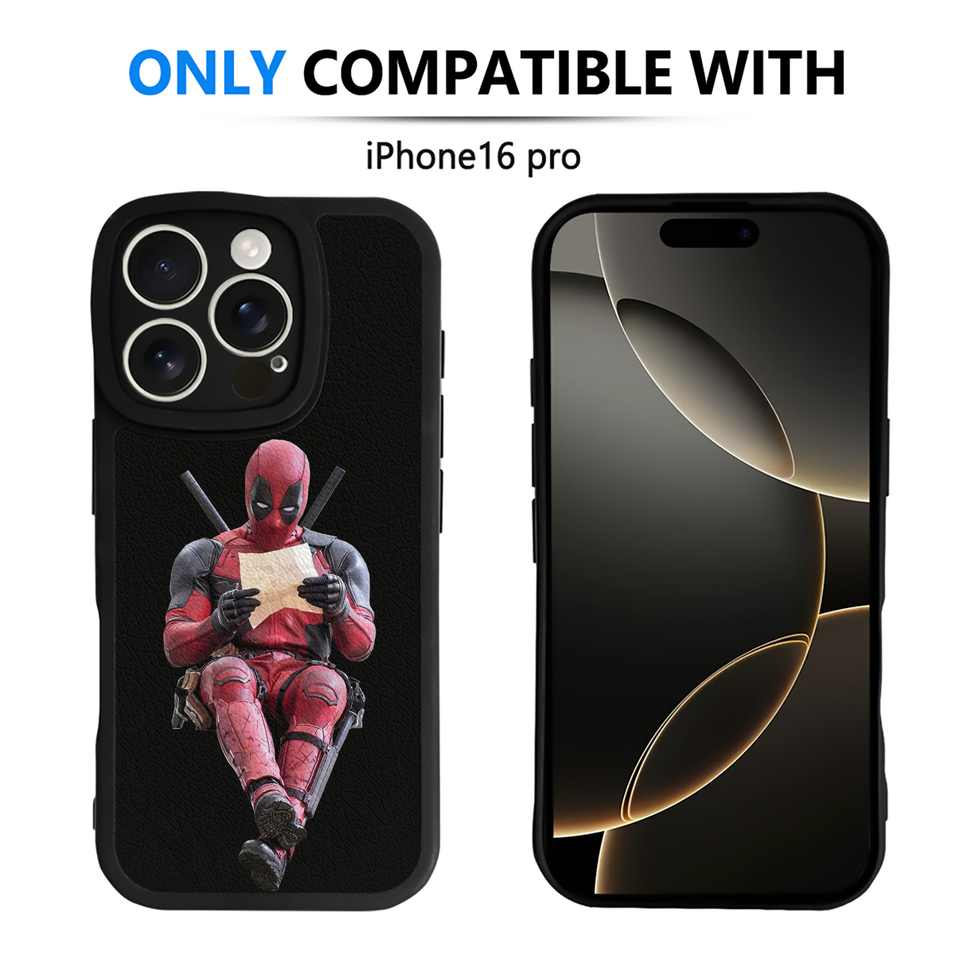 （画像用） Deadpool デッドプール 【iPhone 16シリーズ対応】シリコンスマホケース（レザー調） 材質：シリコン
